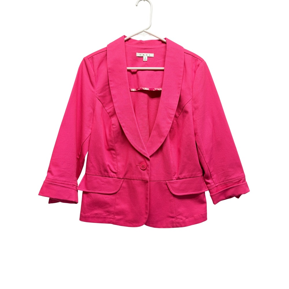 Cabi Blazer Shawl Collar One Button 12 Hot Pink Women